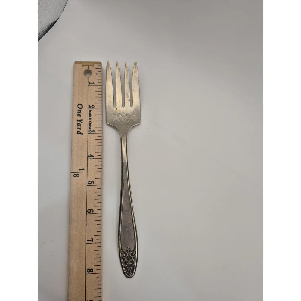 Lady Doris Serving Meat Fork Silverplate 1929 8.5 Inch Art Deco *See Pics*